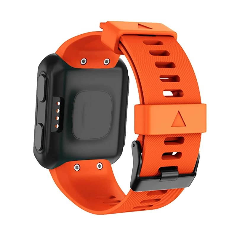 Band Compatible with Garmin Forerunner 35 Soft Silicone Replacement Watch Band Strap for Garmin Forerunner 35 Smart Watch Orange Black buckle