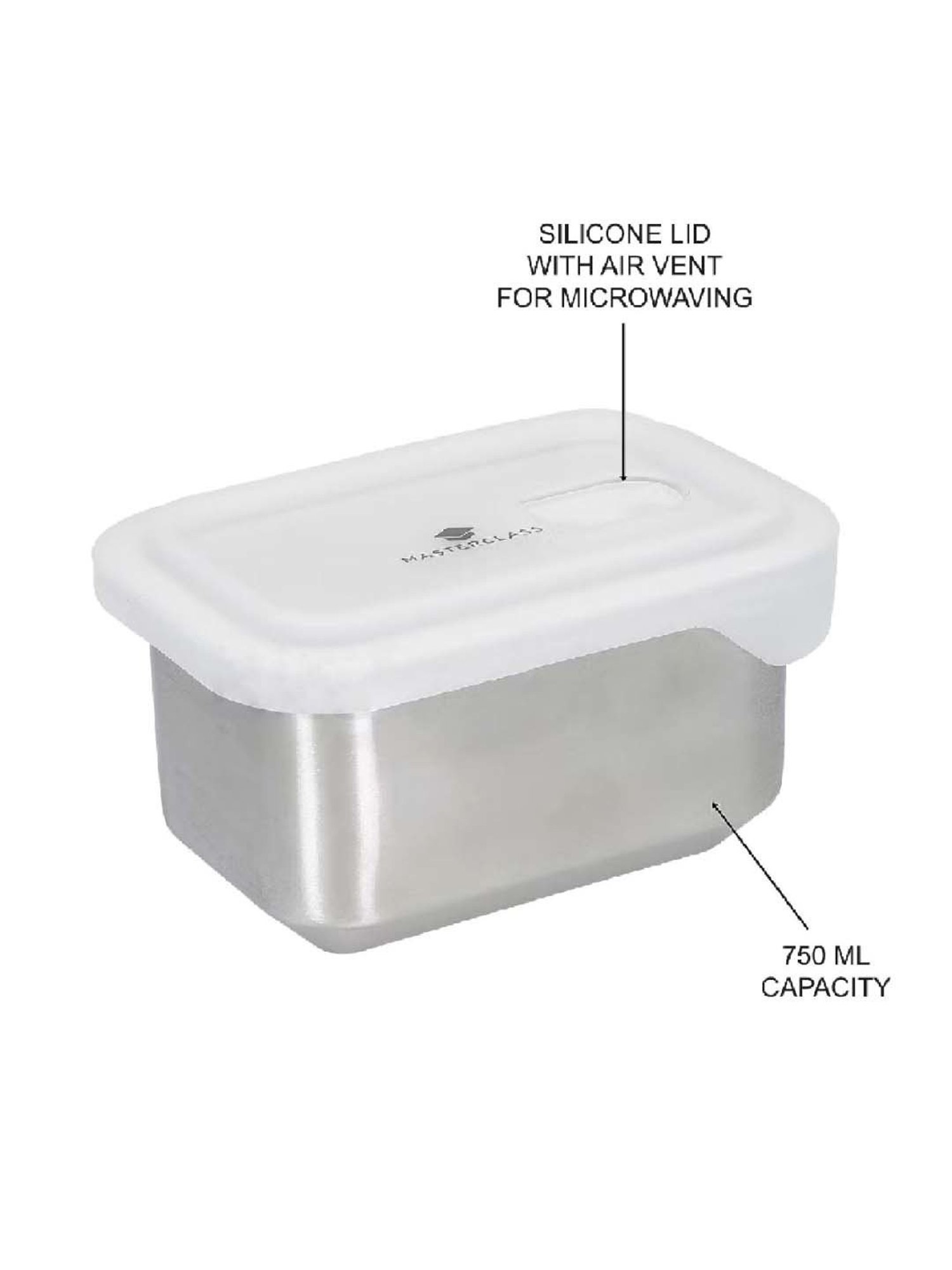 MasterClass Grey Stainless Steel Snack Dish (0.75 L)