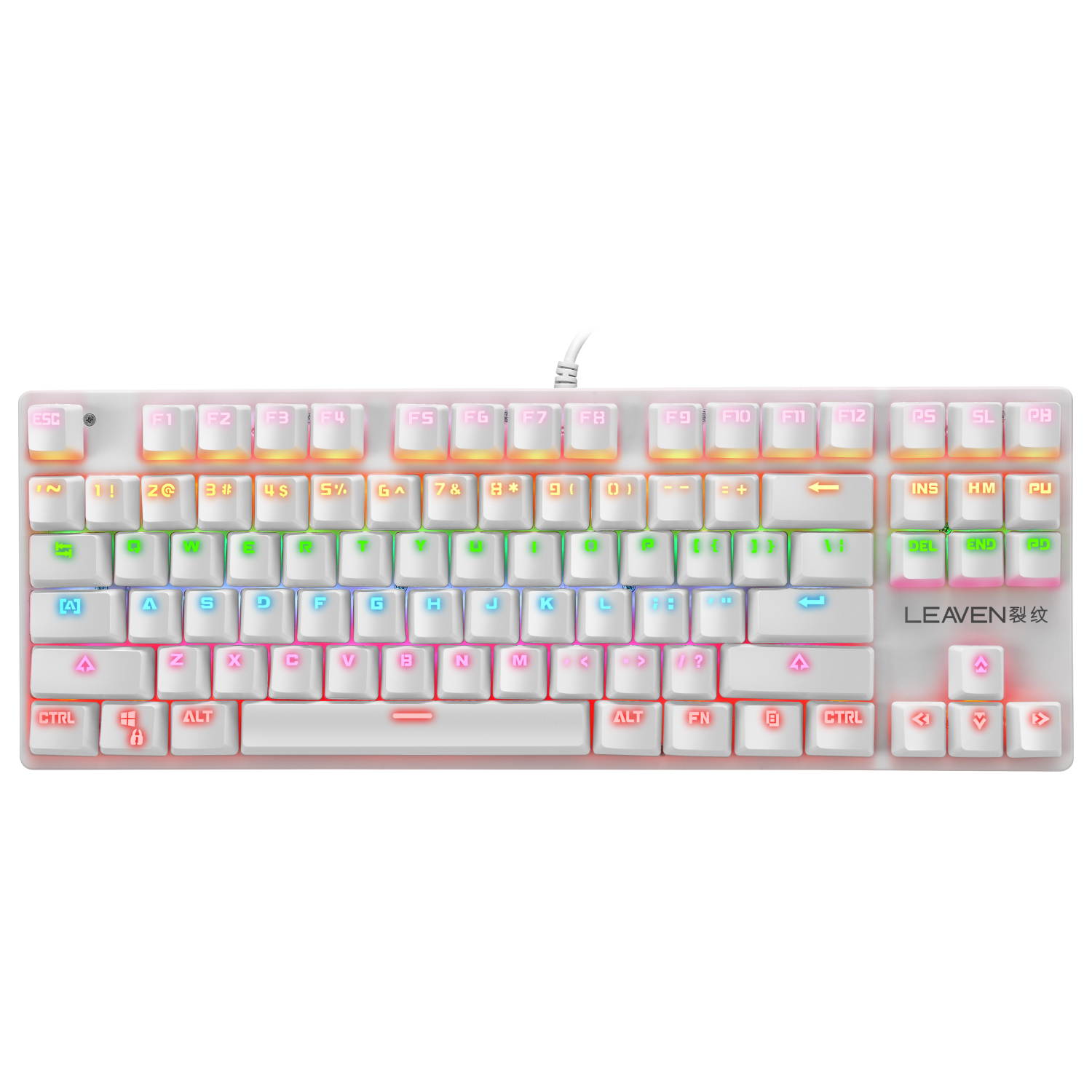 LEAVEN K550 Punk Mechanical Keyboard 87-key Green Axis Game Competitive Office Keyboard