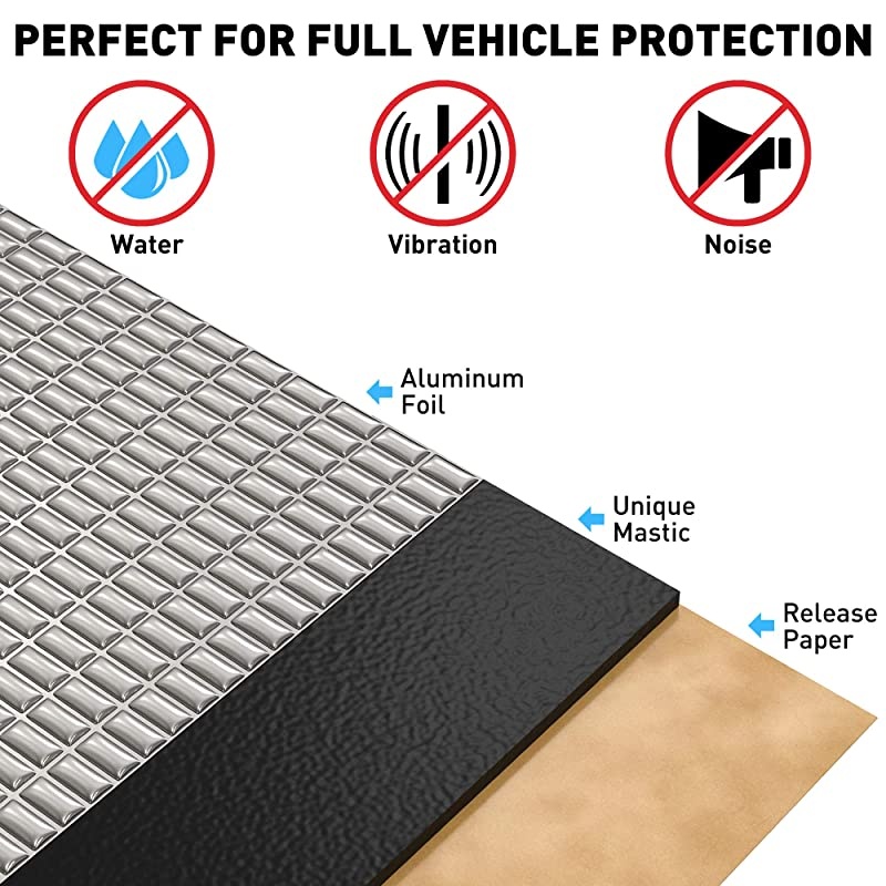 80 mil 18 sqft Car Sound Deadening mat Butyl Automotive Sound Deadener Noise Insulation and Vibration Dampening Material 80 mil 18 sqft