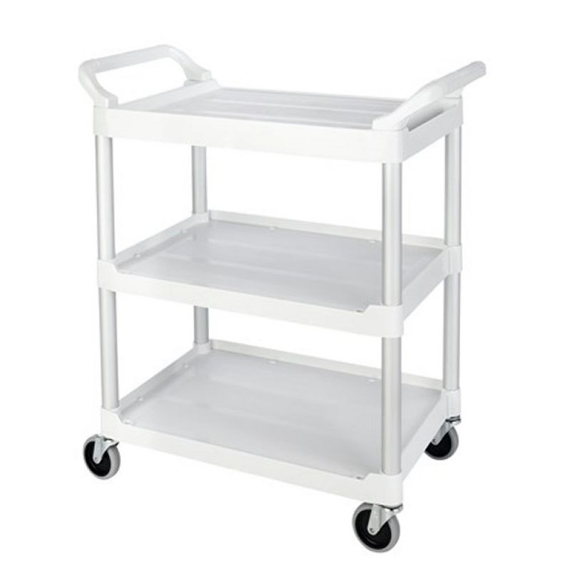 Rubbermaid Commercial FG342488OWHT 200 lbs. Capacity 3-Shelf Service Cart - Off White