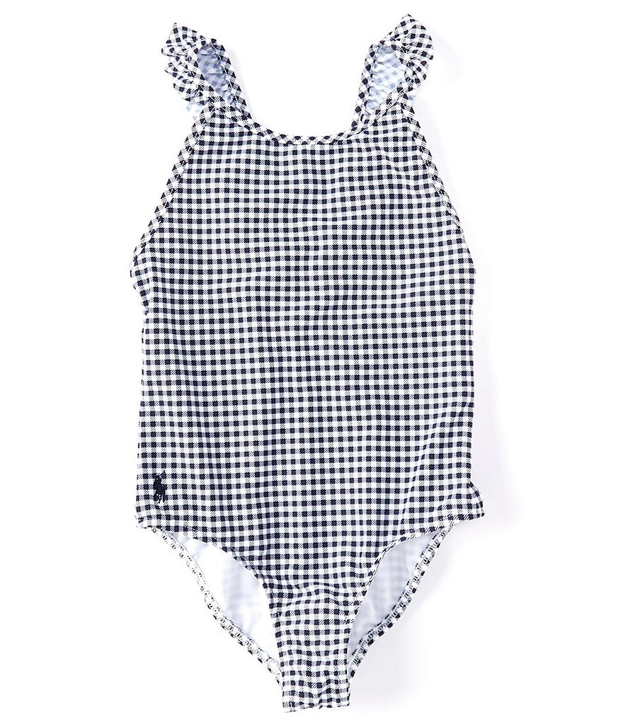 Polo Ralph Lauren Little Girls 4-6X Gingham One-Piece Swimsuit