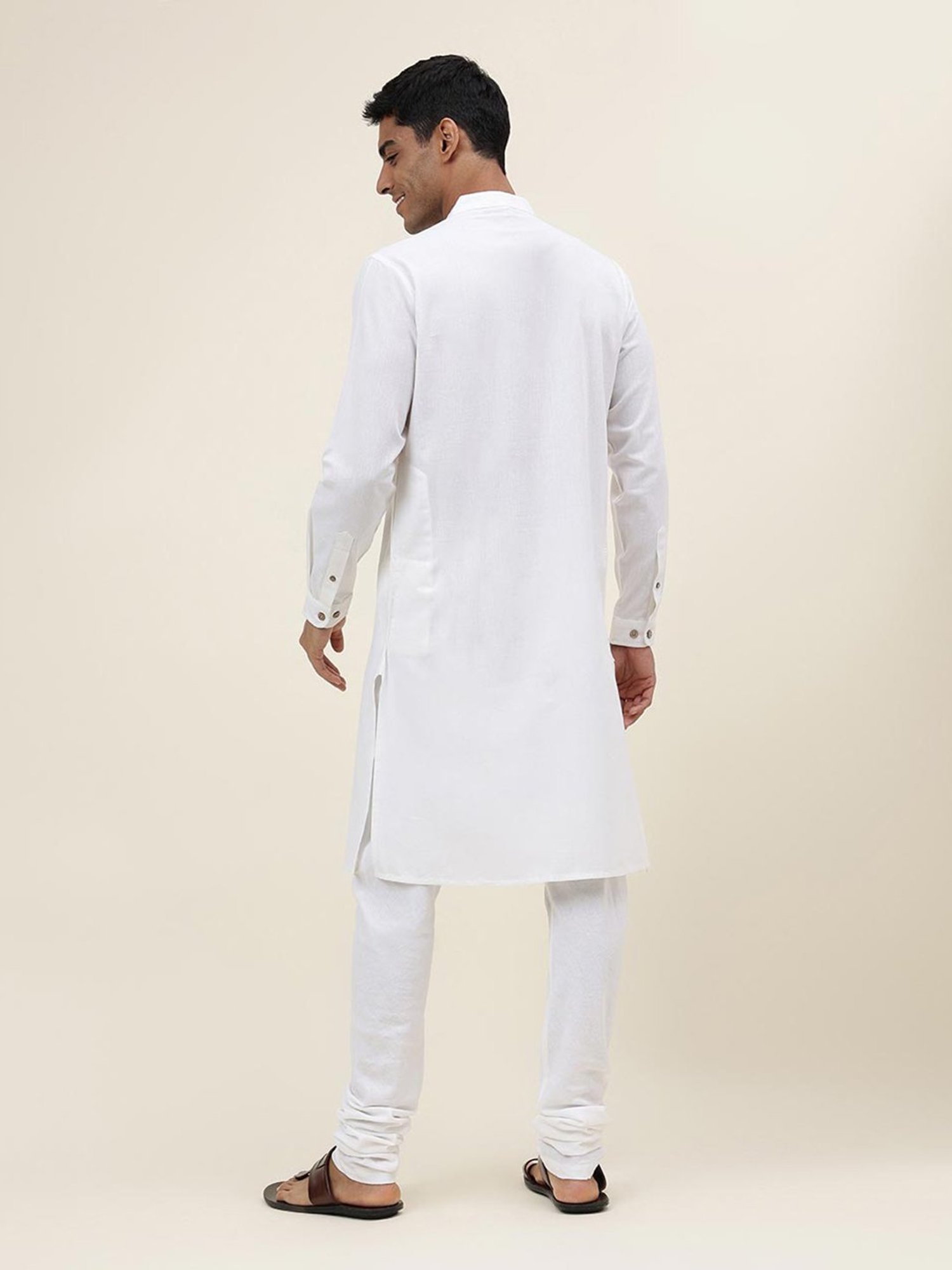 Manthan Red Full Sleeves Solid Kurta