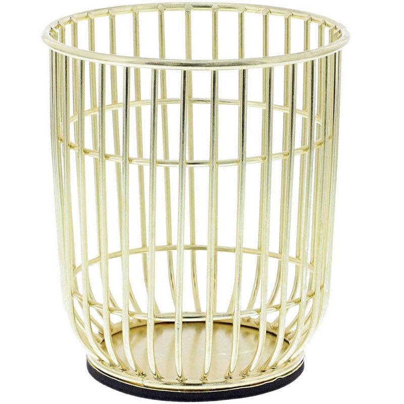 Paper Junkie 2-Pack Gold Wire Desktop Makeup Brush Pencil Pen Holders Cup Desk Organizer, 3.5 x 4 in
