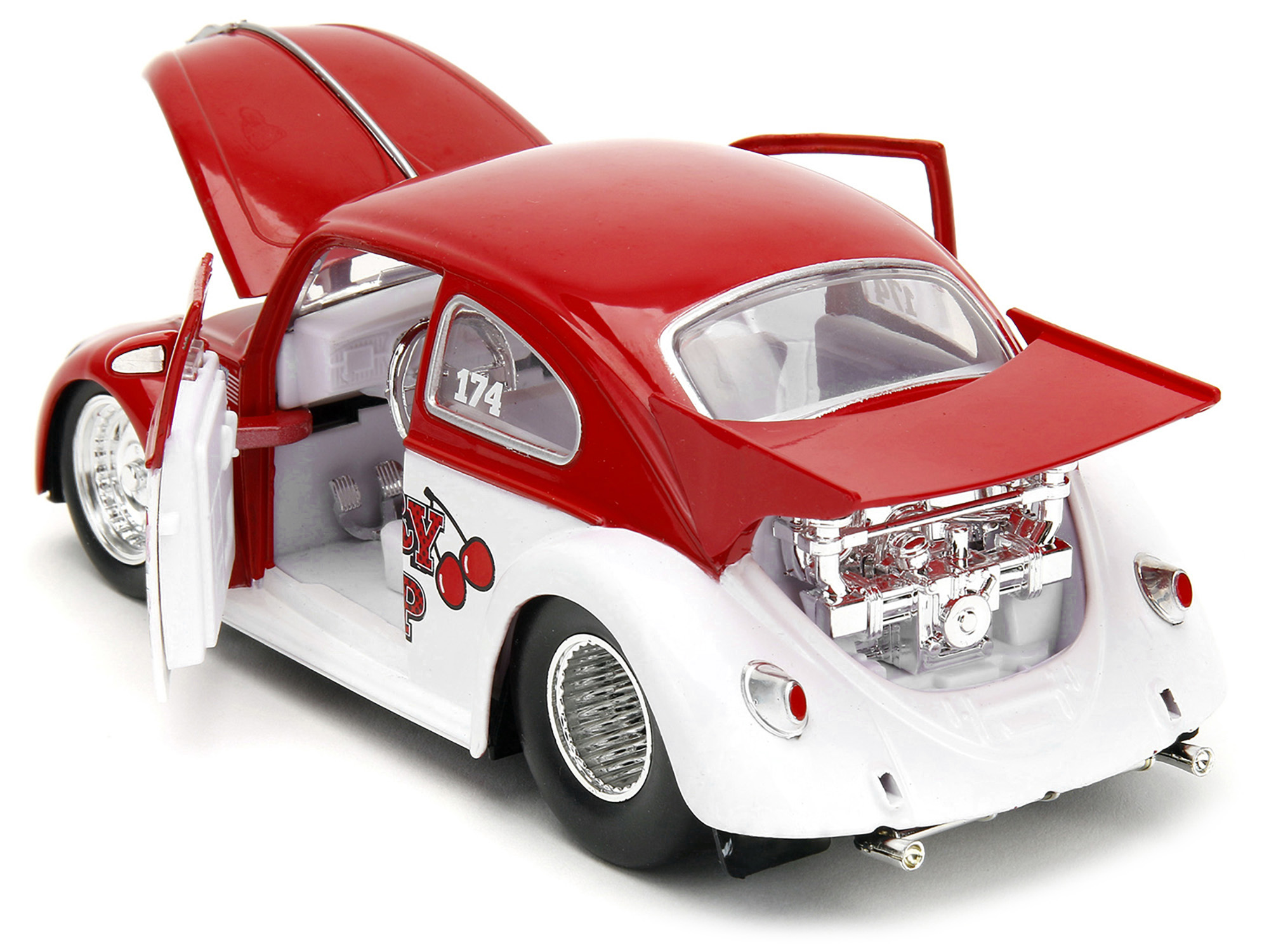 1959 Volkswagen Drag Beetle "Cherry on Top" Red and White "Punch Buggy" Series 1/24 Diecast Model Car by Jada