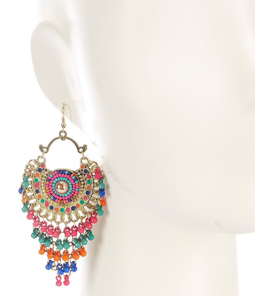Natasha Accessories Beaded Chandelier Earrings