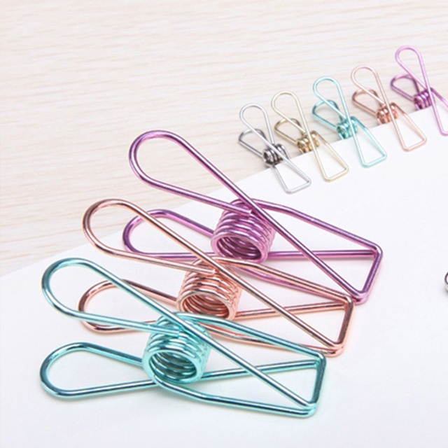 8/12/18Pcs Hollow Out Notes Metal Letter Multicolor Paper Binder Clips Folder Paper Clip DIY Marker for Binding Supplies Organizer-Silver/32 x 7mm