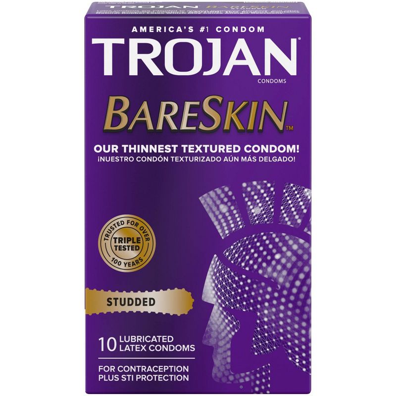 Trojan Studded BareSkin Premium Lube Condoms - 10ct
