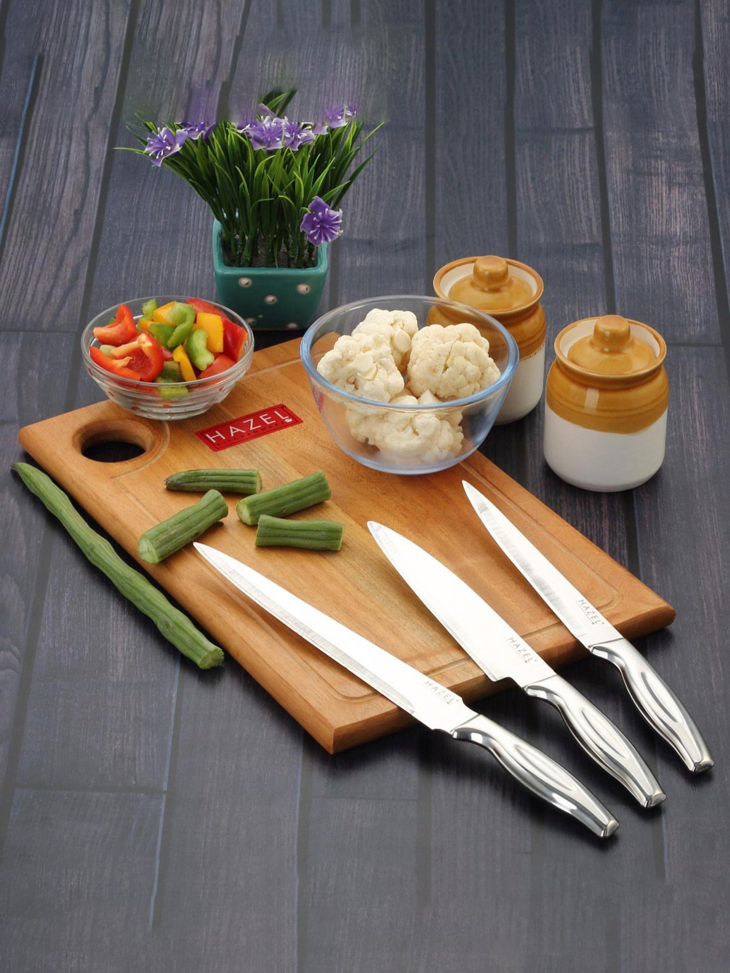 The Indus Valley Brown 6 Piece Wooden Cooking Tool Set