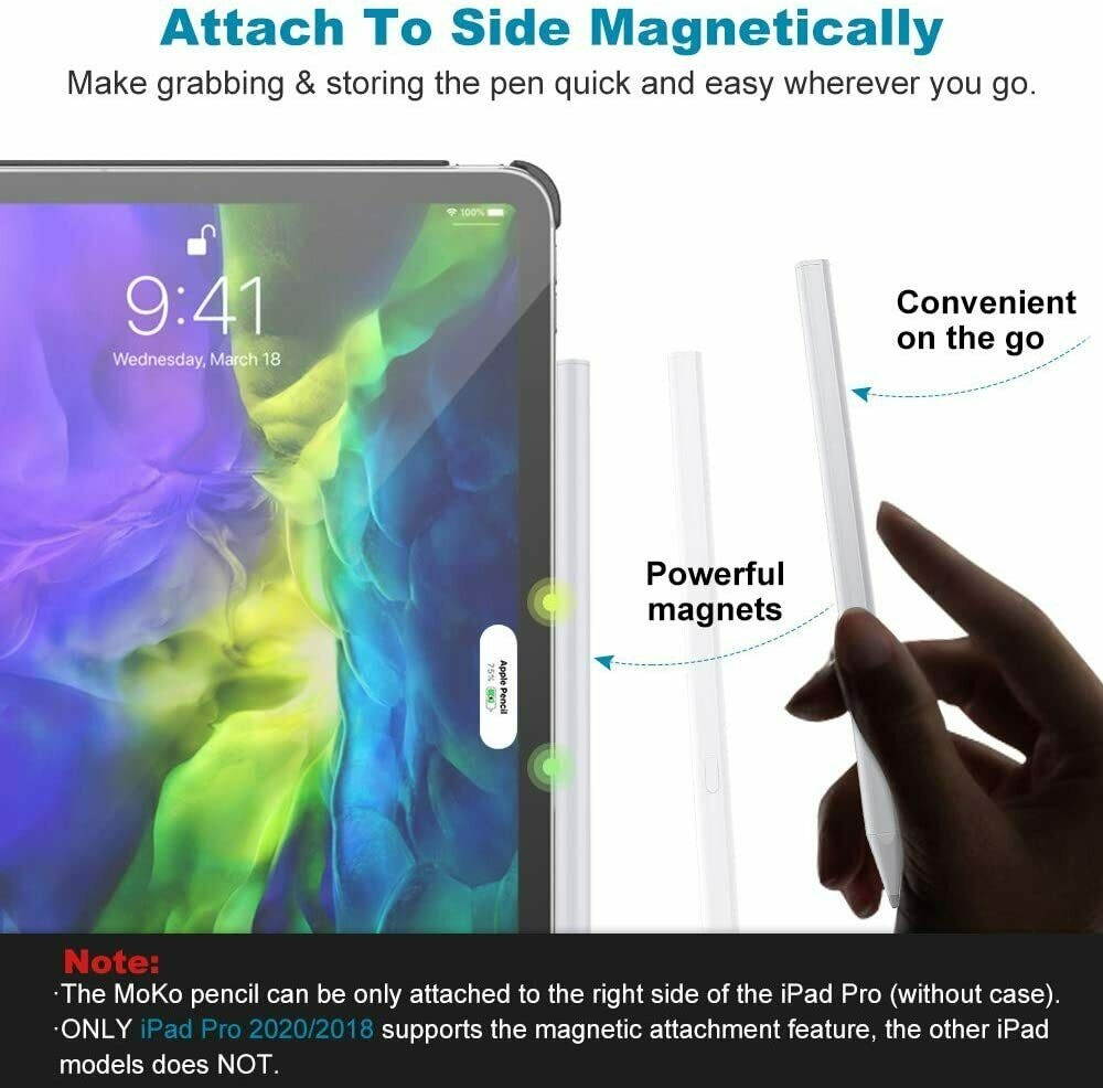 MoKo High Precision Palm Rejection Stylus Pen for iPad 7th 2019,iPad Pro 11/12.9