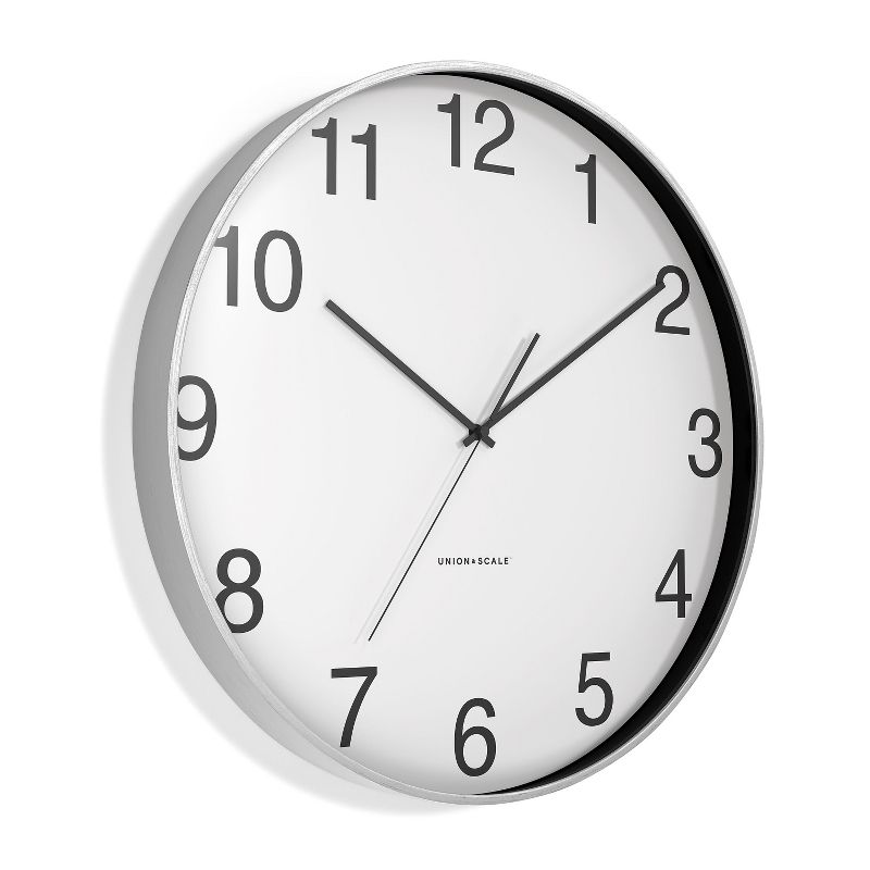 Union & Scale Essentials Wall Clock, Aluminum, 12 (UN57796) 