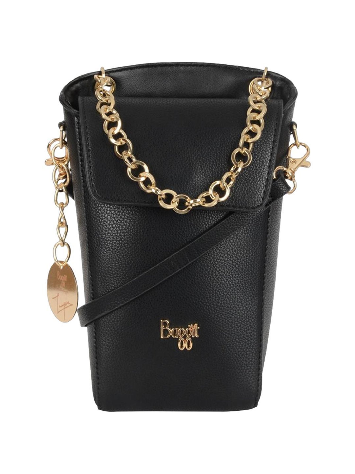 Baggit Aristo Black PU Solid Sling Handbag
