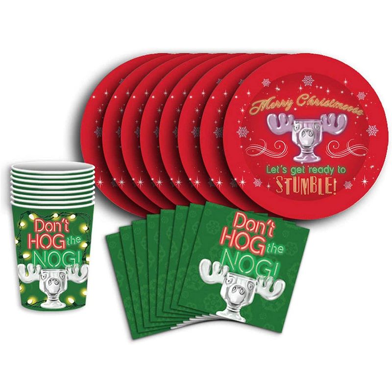 Silver Buffalo National Lampoons Christmas Vacation 60 Piece Party Tableware Set | Cups | Plates | Napkins