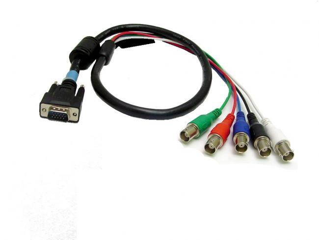 Calrad Electronics 55-621-3 DB15 Male to 5 BNC Females RGB-HDTY Cable