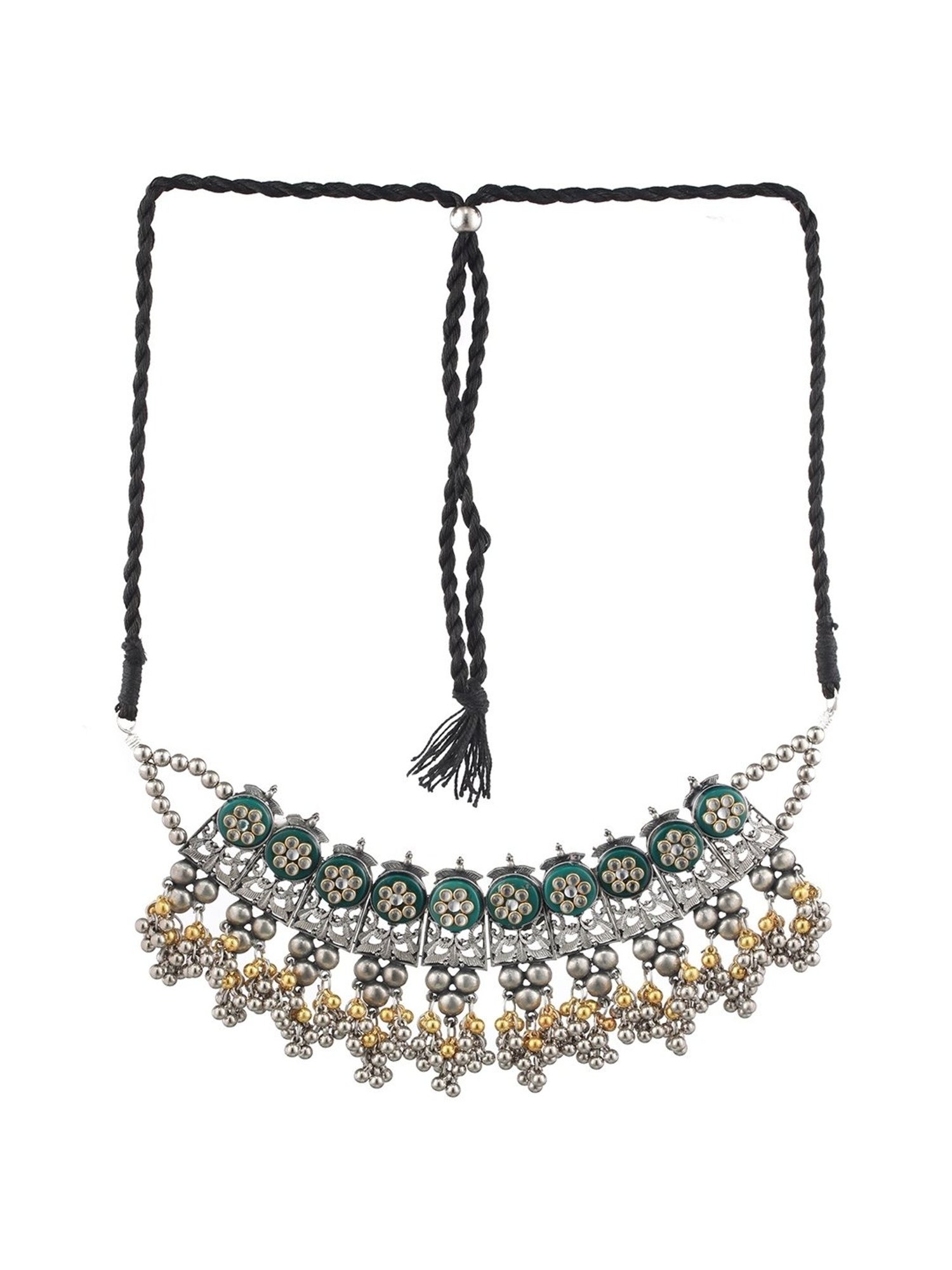 ToniQ Gold-Plated White Baroque Choker Necklace for Women