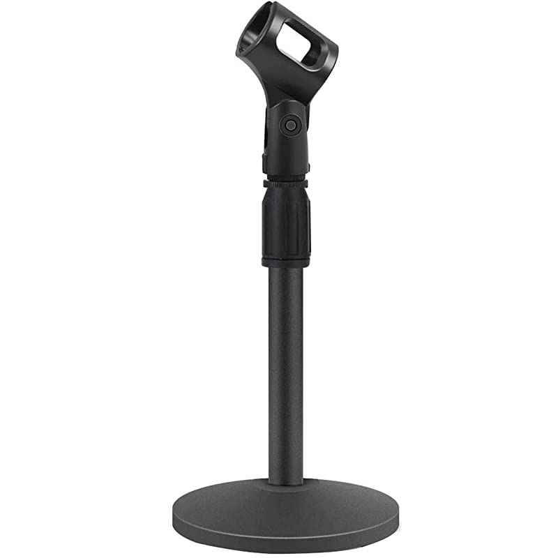 Microphone Stand, Heavy Duty Table Desk Microphone Stand with Non-Slip Metal Base, Adjustable Tabletop Mic Stand for Blue Yeti Snowball Spark & Other Microphone