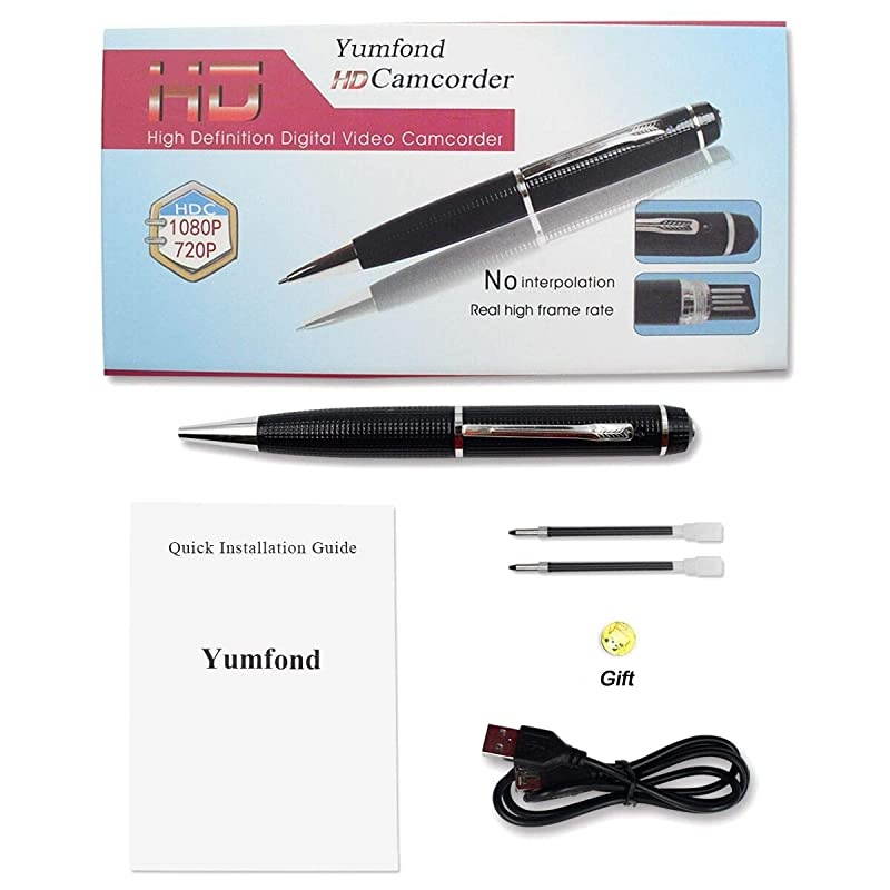Hidden Spy Pen Camera HD 1080P Portable Digital Video Recorder with Photo Taking USB Port Covert Cam Wireless Mini DV Cam Multifunction Ink Pen Camcorder for Conference and Home Video Only
