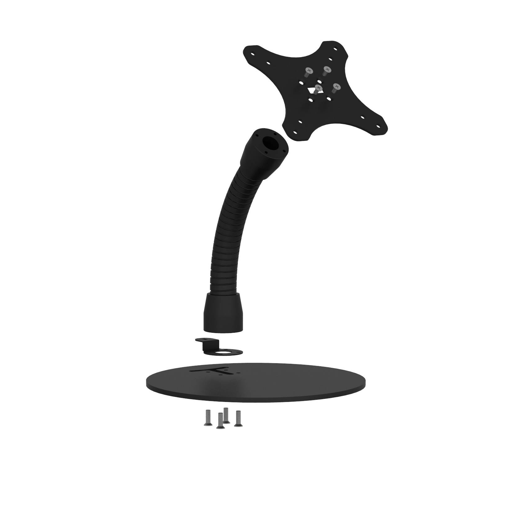 VidaMount Black Home Button Covered Enclosure and Portable Flexible Stand [Bundle] compatible with iPad 2/3/4