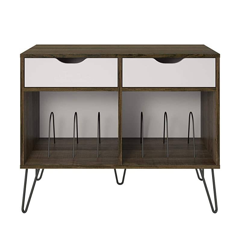 Concord Turntable Stand, Brown Oak