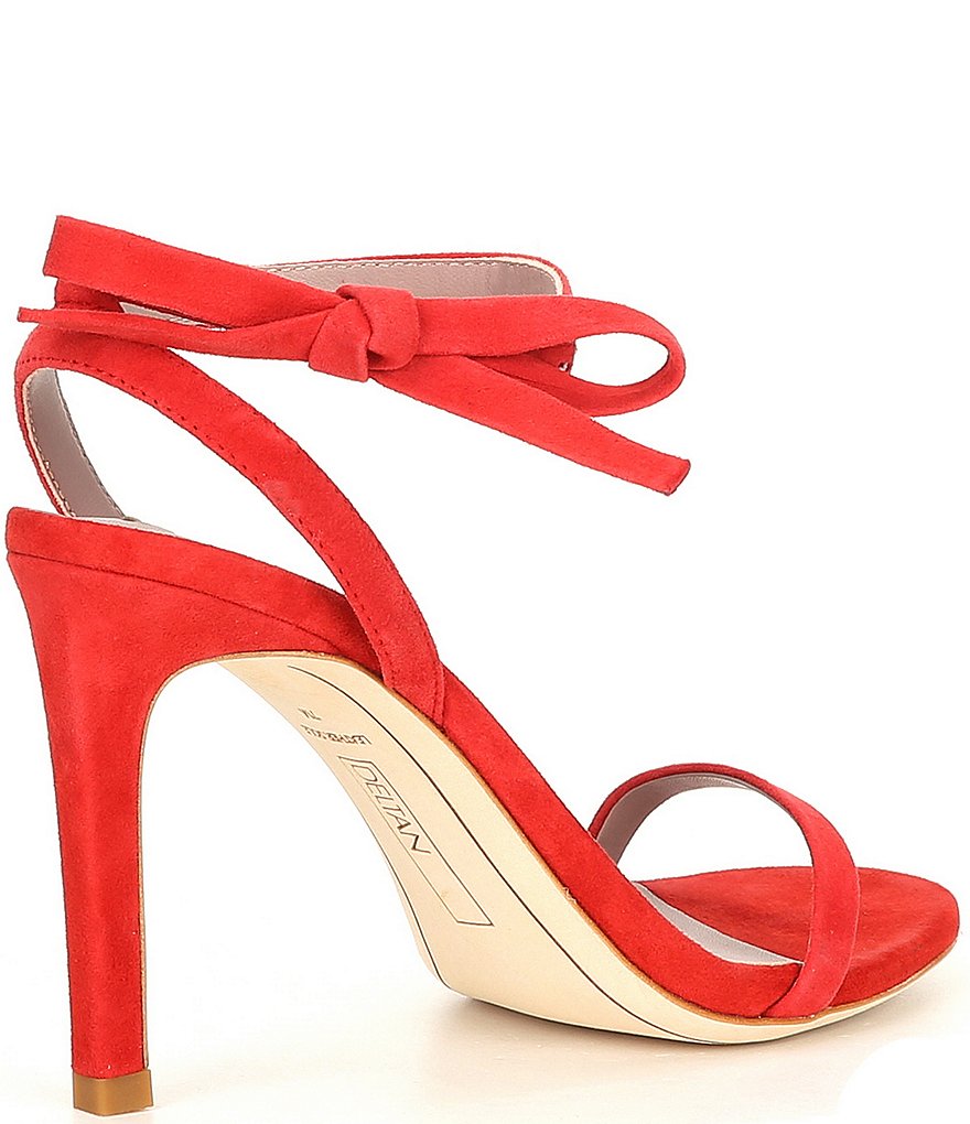 Deltan Miranda Suede Ankle Bow Dress Sandals