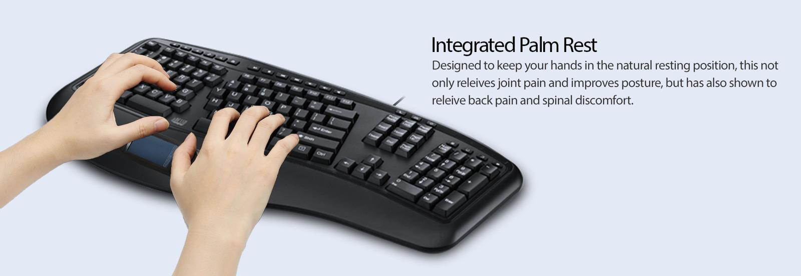 Adesso Tru-Form 450 - Ergonomic Touchpad Keyboard (akb-450ub) (akb450ub)