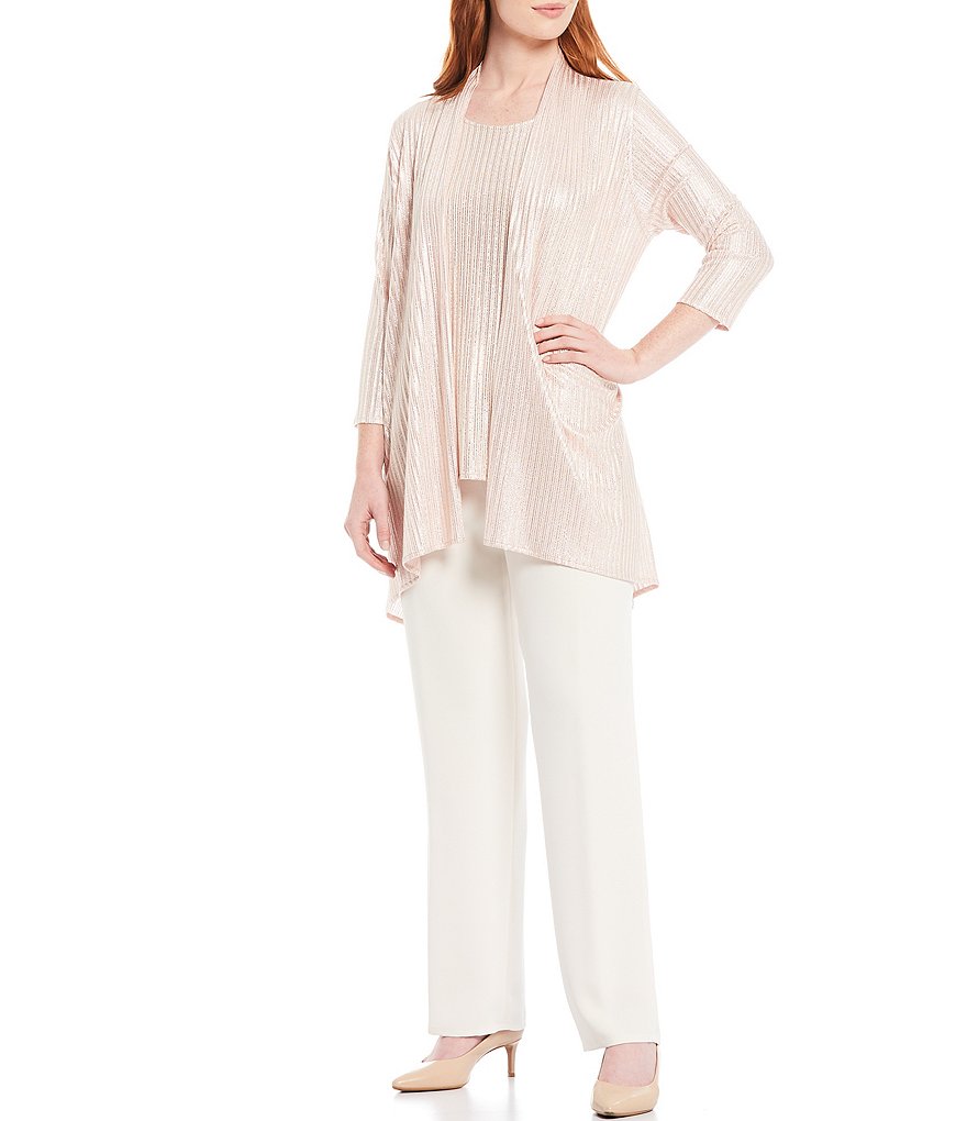 Caroline Rose Matte Crepe Pull-On Straight-Leg Pants