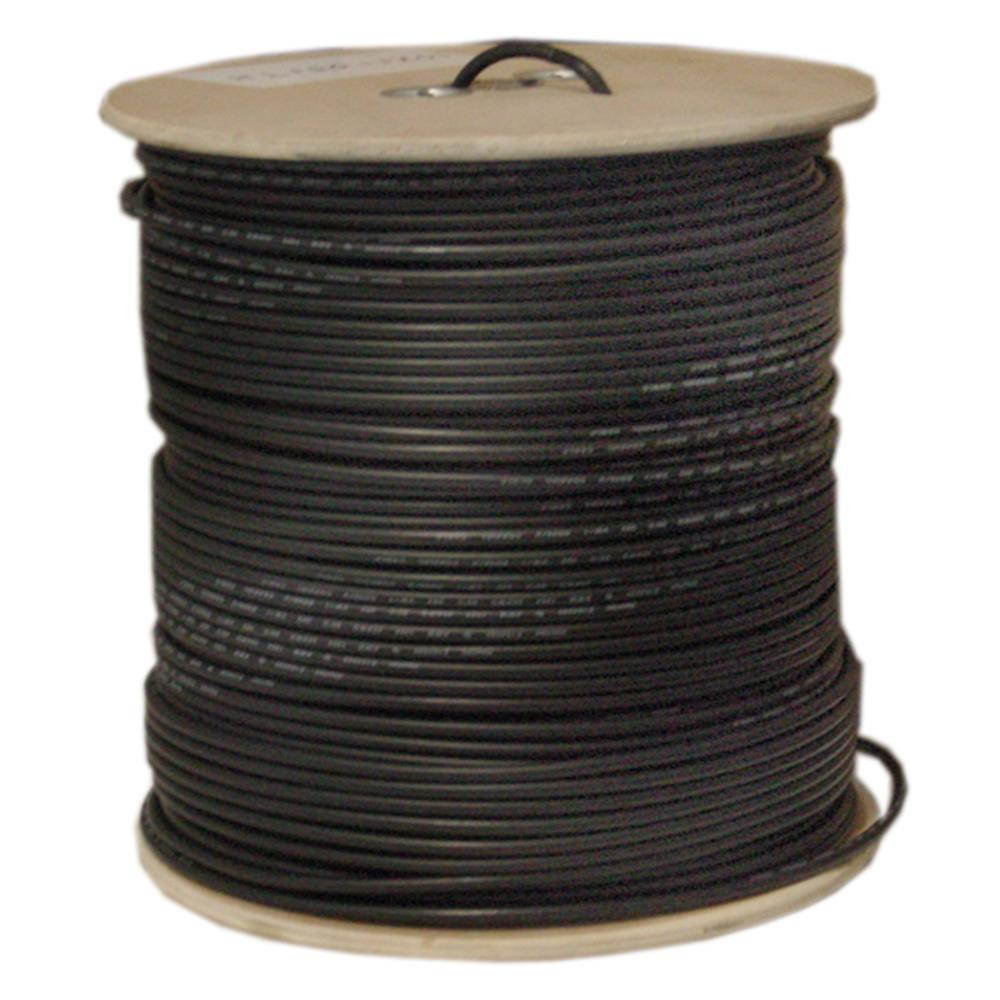 Offex Bulk RG58/U Coaxial Cable, 20 AWG, Solid Core, Braided Shield, Spool, 1000 foot - Black