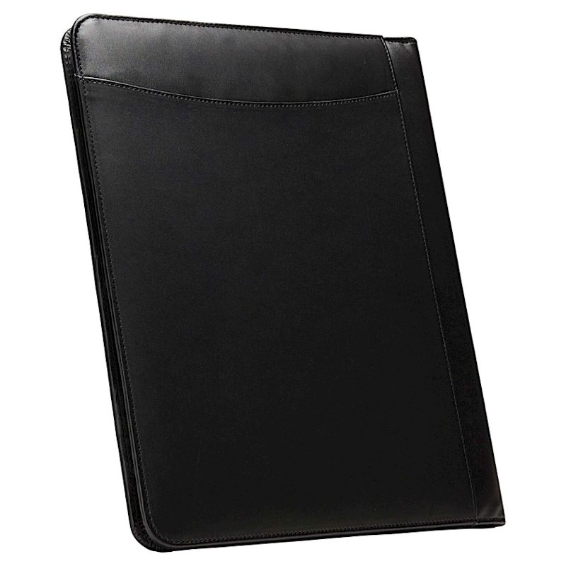 Case It Letter Size Black Faux Leather Padfolio