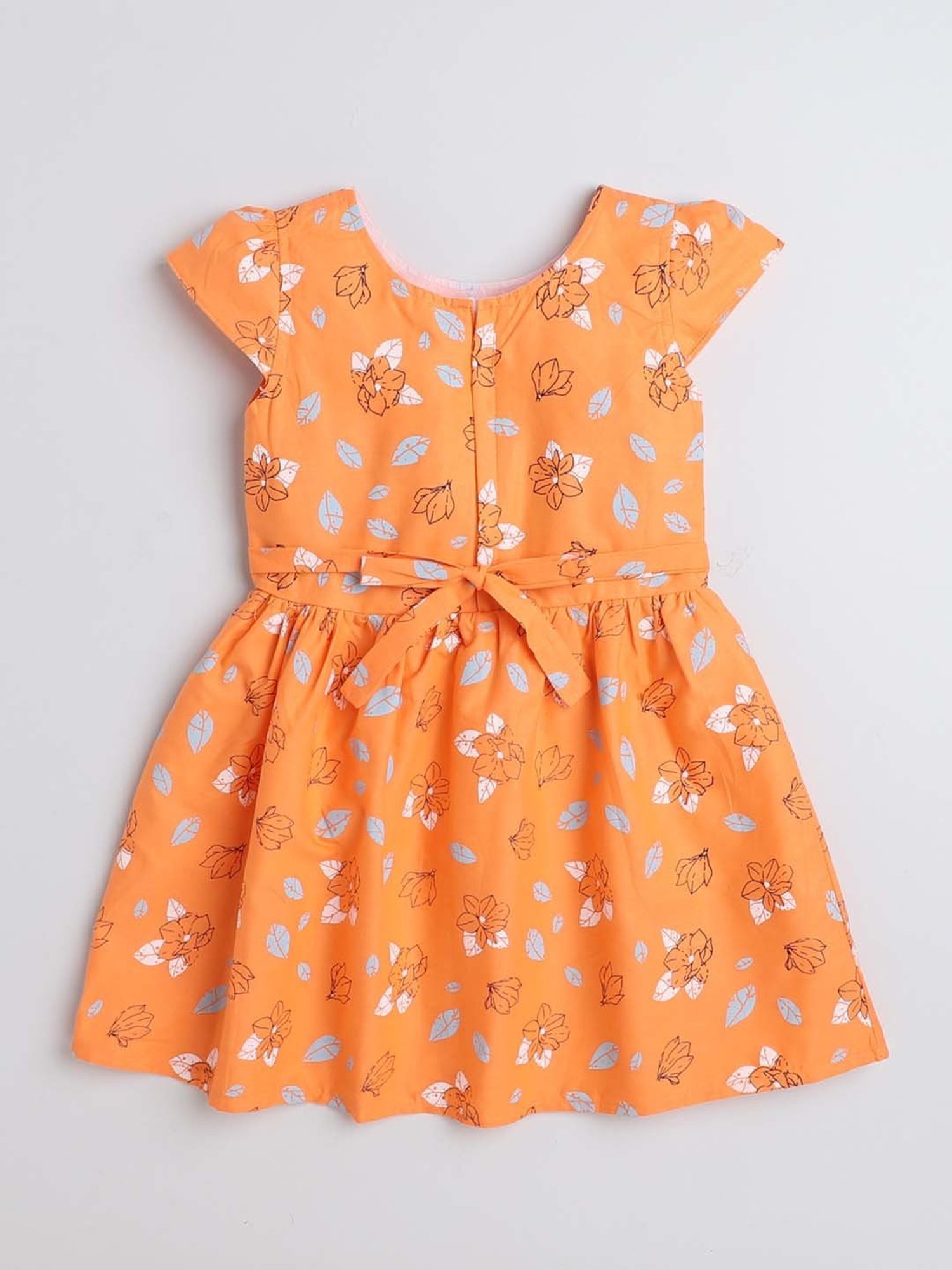 The Magic Wand Kids Orange Floral Print Dress