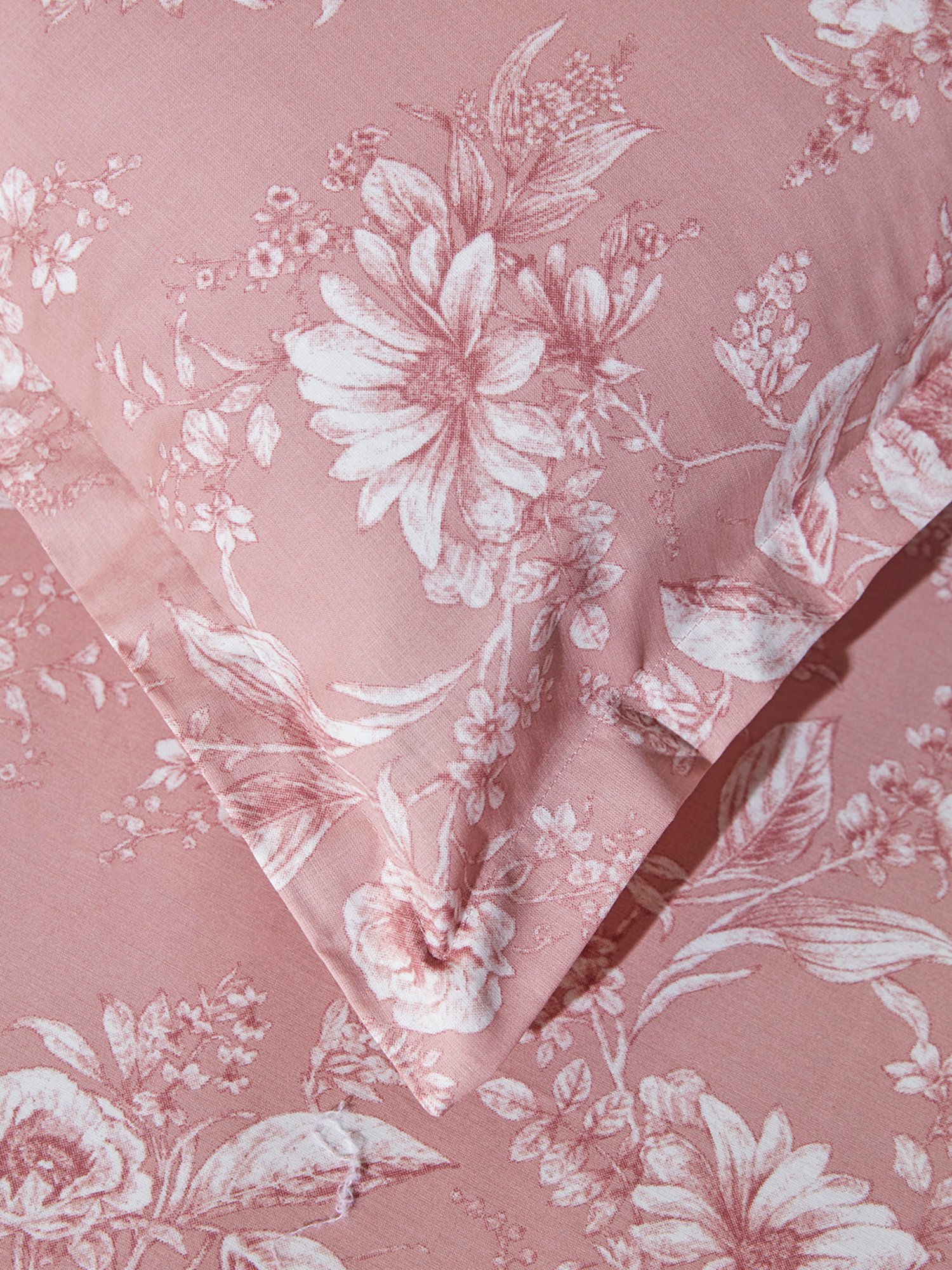 Westside Home Dusty Pink Floral Design King Bed Flat Sheet & Pillowcase