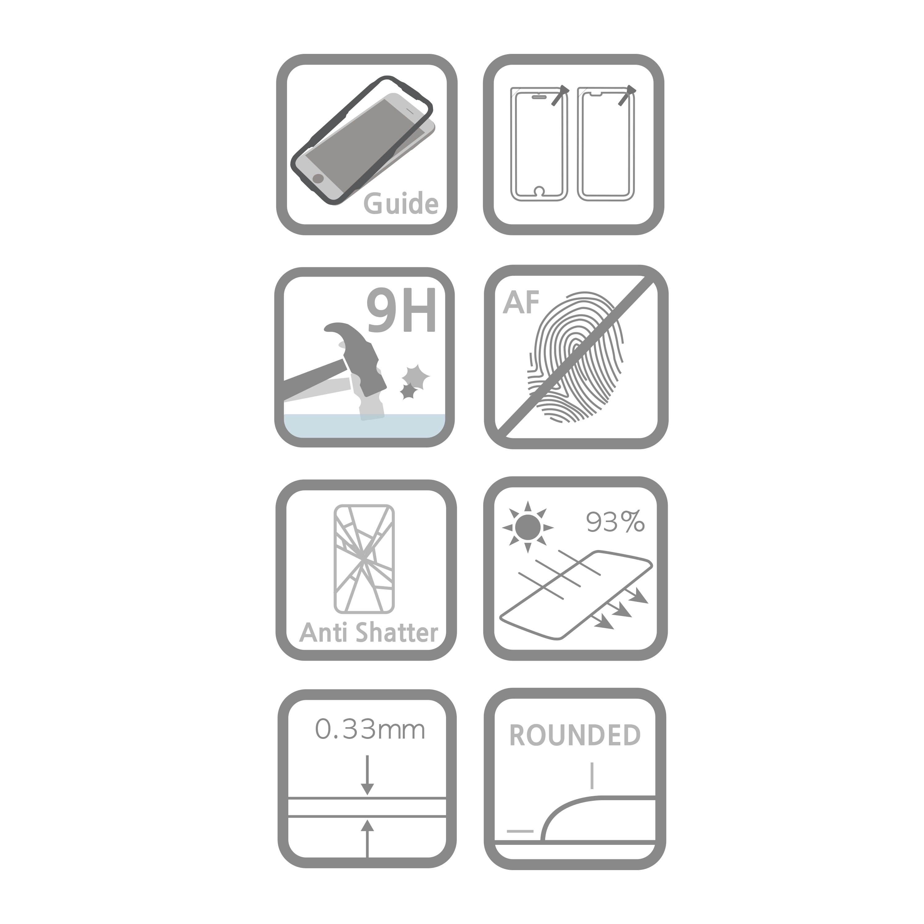 Visphone Tempered Glass with Install Guide + Film iPhone 8+