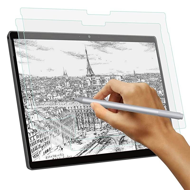 Feels Texture Screen Protector for Microsoft Surface Pro X, Write/Sketch Like on , Anti-Glare Matte PET Screen Film for Surface Pro X 13 Inch, Support Surface Pen - Clear [2 PACK]