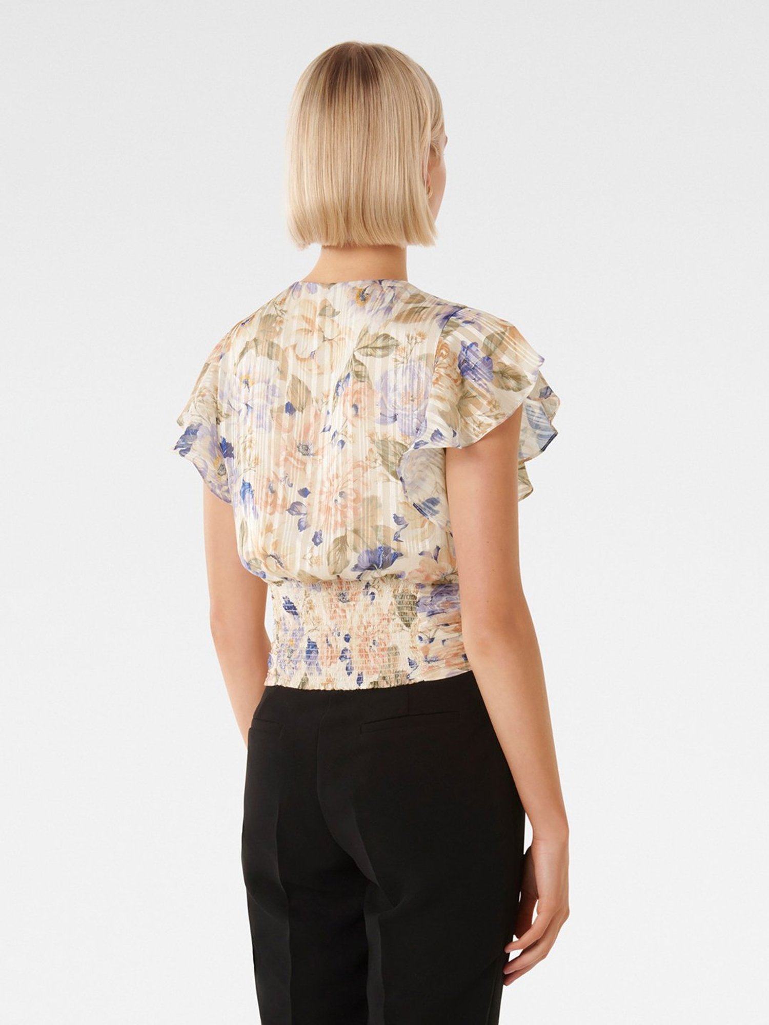 Forever New Bambi Flutter Sleeve Printed Blouse Top