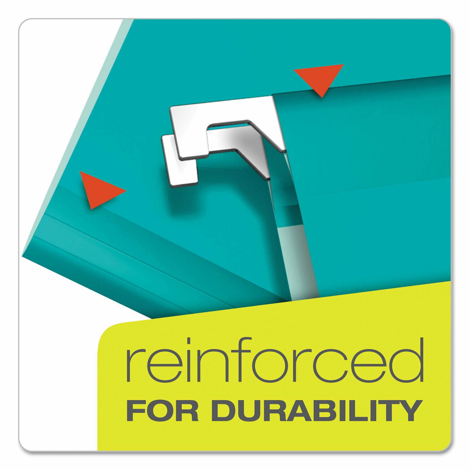 Pendaflex Reinforced Hanging Folders 1/5 Tab Letter Aqua 25/Box 415215AQU