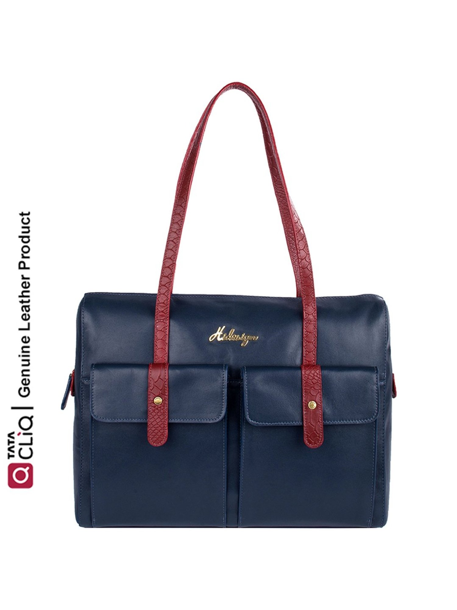 Hidesign Ee London 01 Navy Solid Medium Laptop Handbag