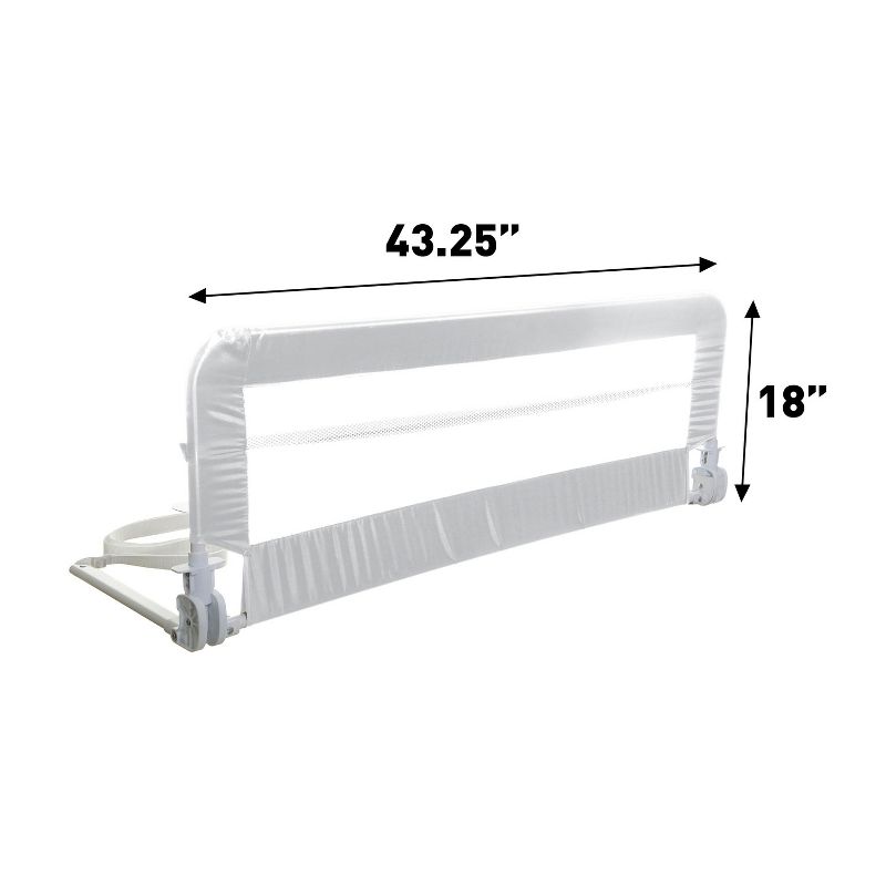 Dreambaby L720 Savoy Extra Wide Extra Tall 43.25 Inch by 18 Inch Bed Safety Rail Guard Attachment for Toddler or Baby Beds, White