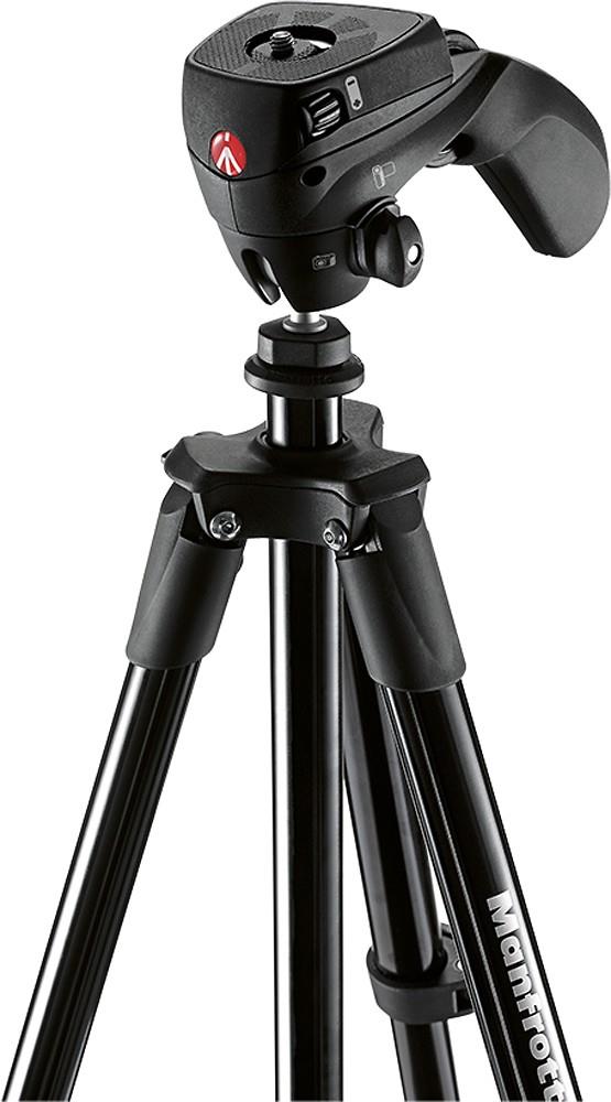 Manfrotto 5-Section Compact Action Aluminum Tripod, 3.31lbs Capacity, Black