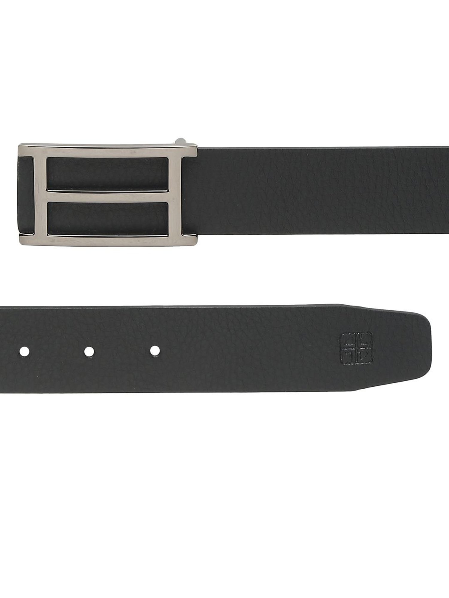 Carlton London Black Leather Textured Casual Belt for Men