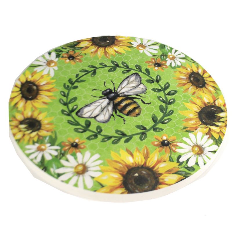 Home & Garden 12.0" Bumblebee Sunflowers Stone Summer Spring Custom Decor  -  Stepping Stones And Pathways