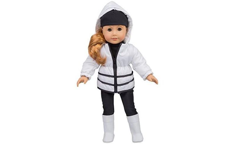 Dress Along Dolly Winter Snow Outfit for American Girl Doll, 5 Pieces