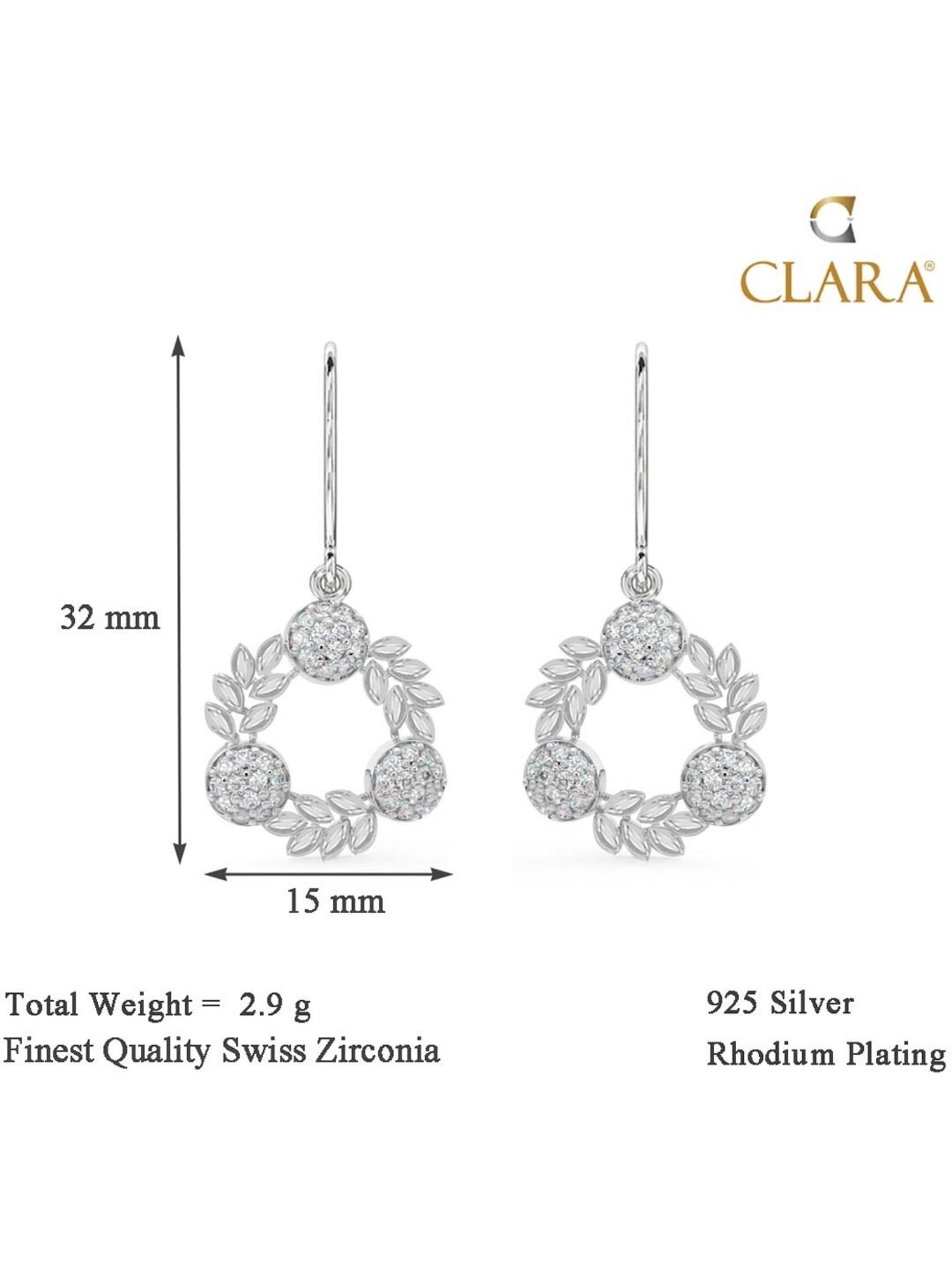 Clara 92.5 Sterling Silver Amla Earrings for Women