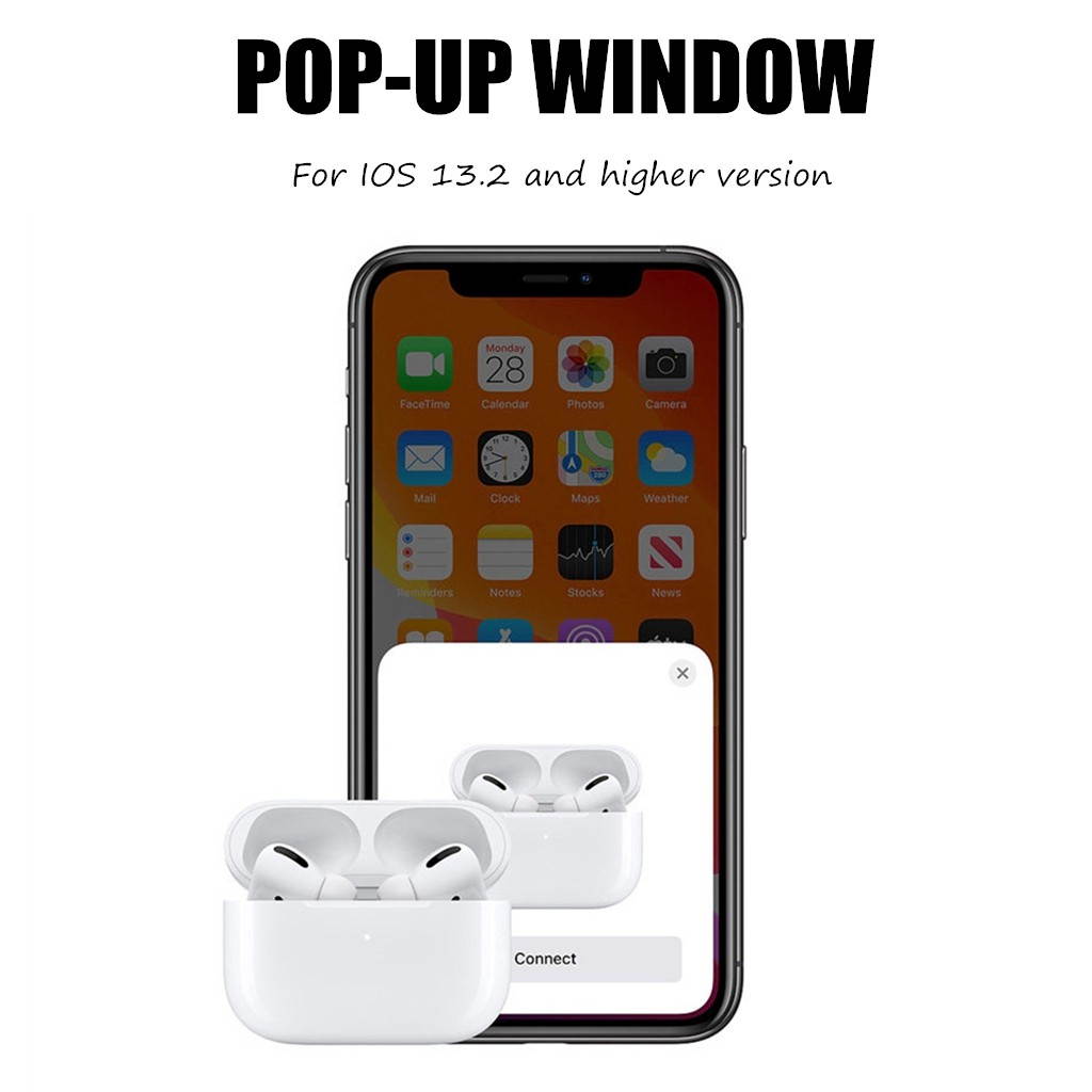 Wireless Audio Headphones for Apple Airpods iOS, Samsung and Android Other Phones, Wireless Charging Case, TWS Pro, Bluetooth
