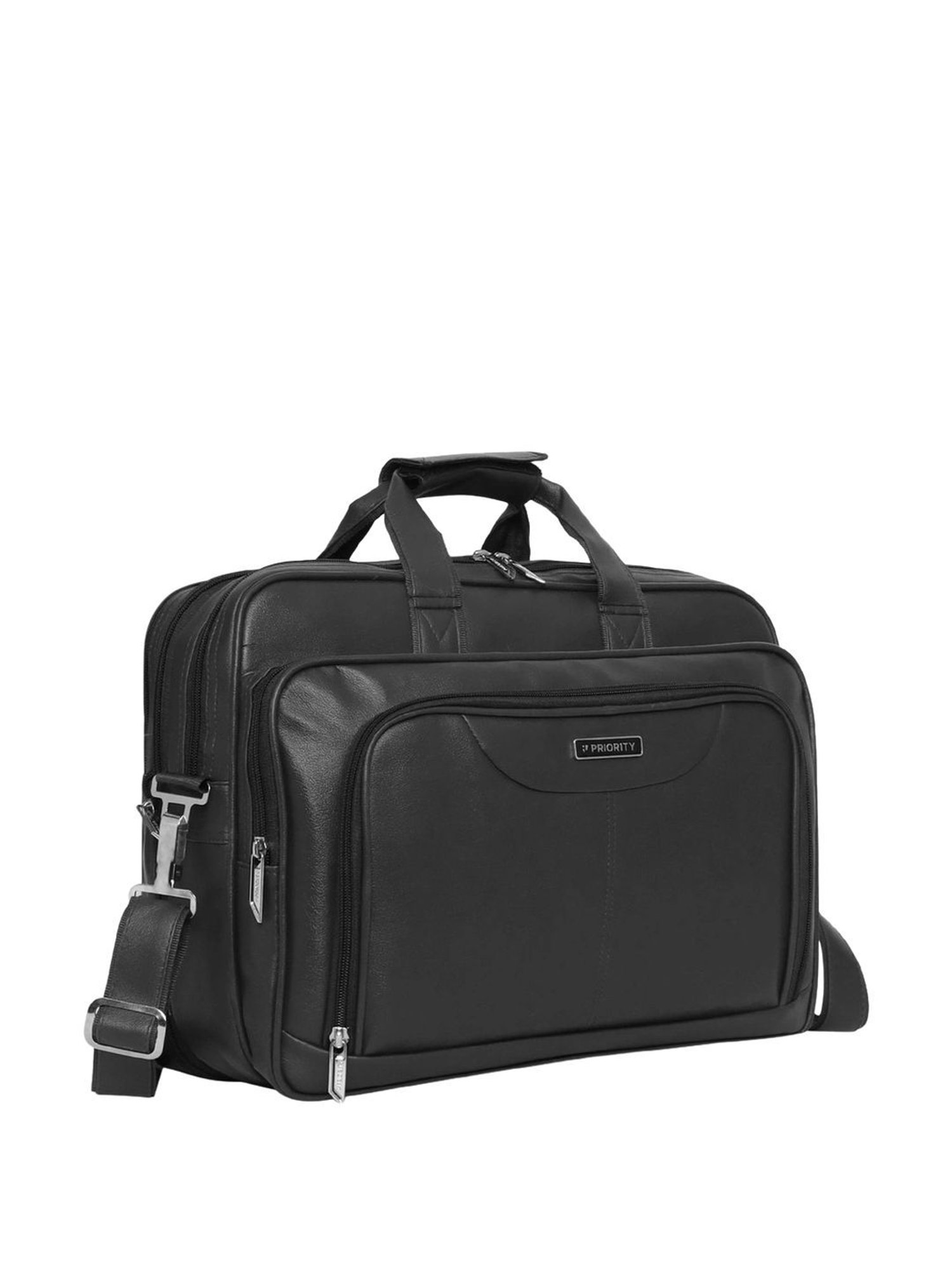 Priority Black Synthetic Large Messenger Bag
