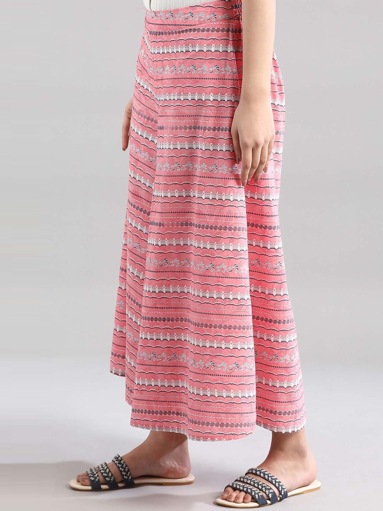 Aurelia Pink Cotton Printed Palazzos