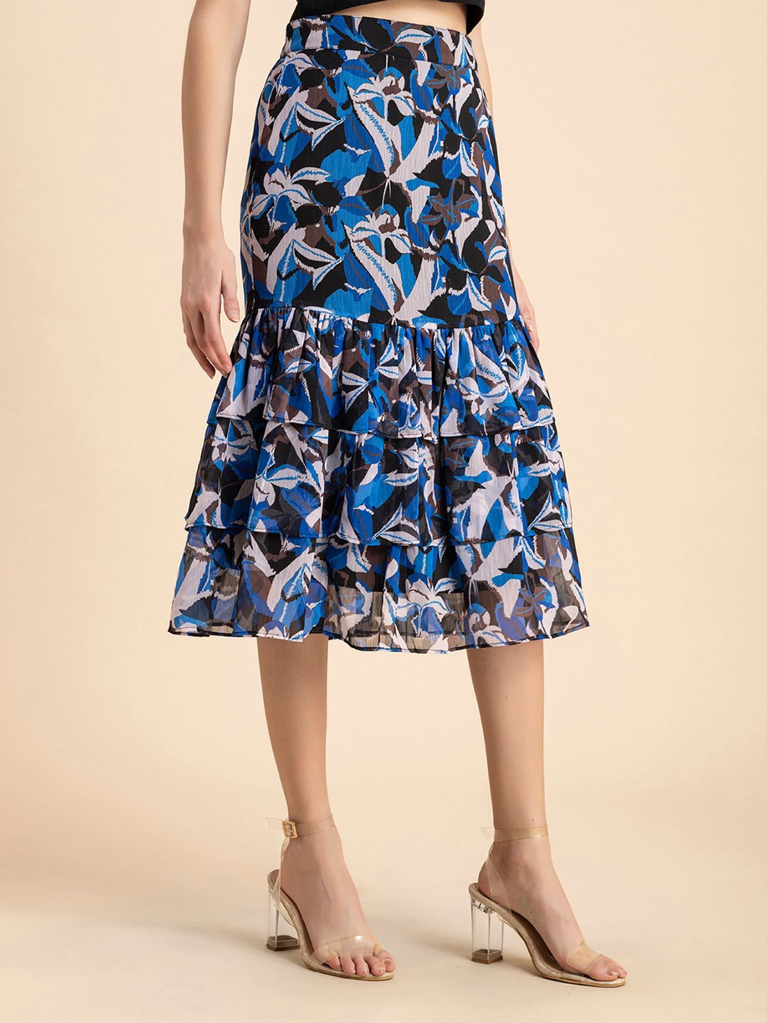 Moomaya Multicolor Printed Skirt