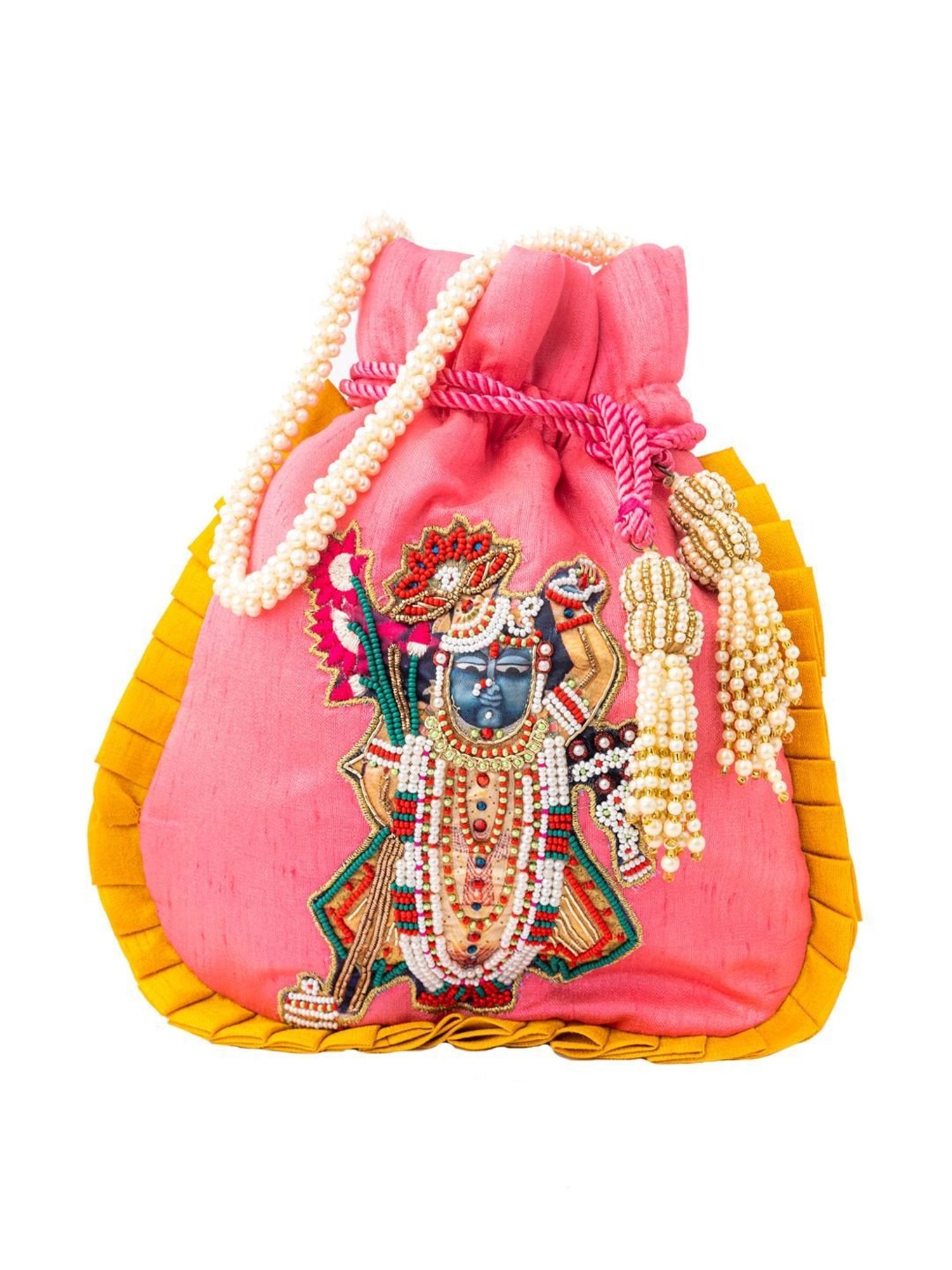 NR by Nidhi Rathi Pink Embellished Potli