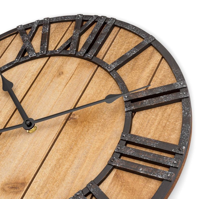15.5" Wood Plank Dial with Raised Numbers Wall Clock - Westclox
