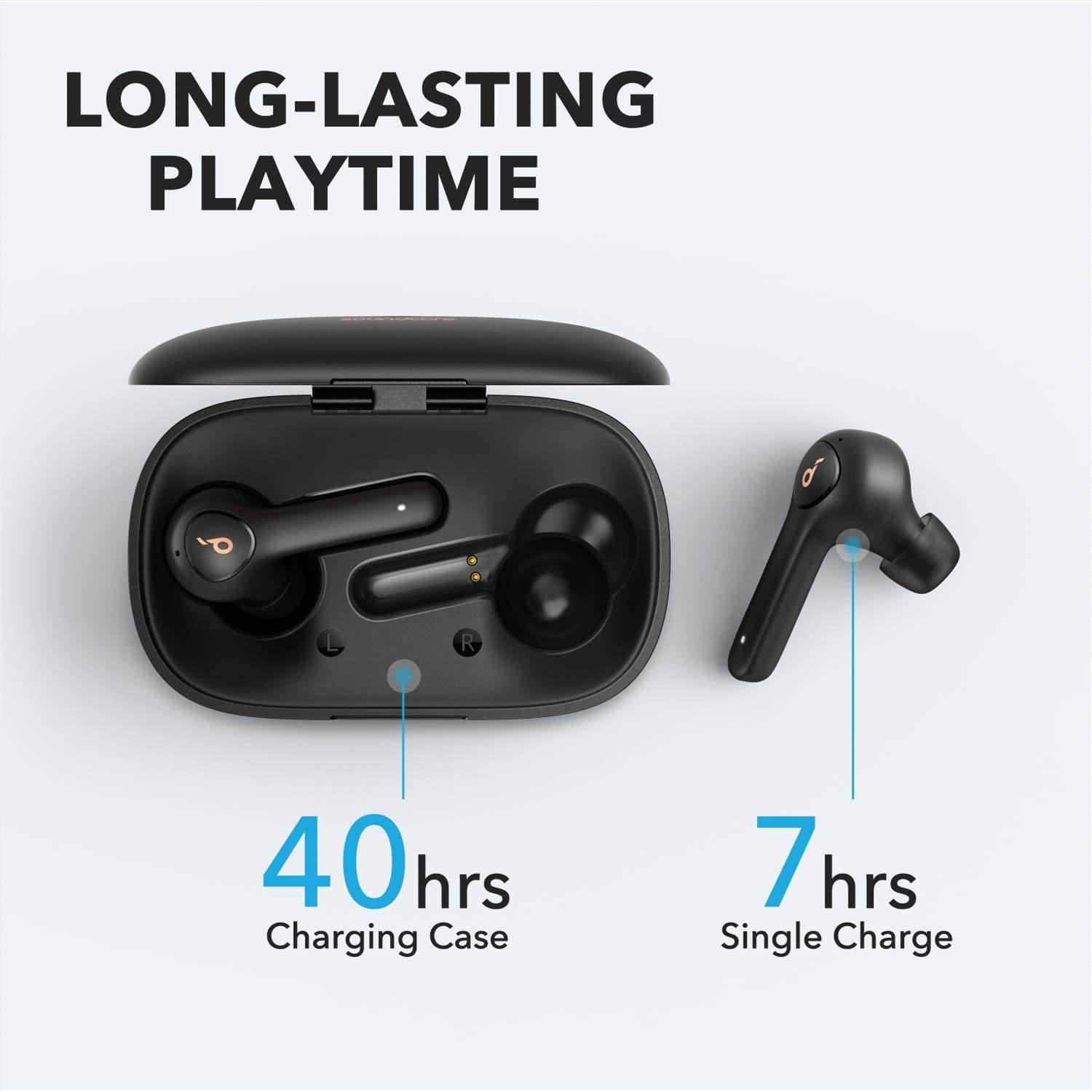 Anker Soundcore Life P2 True Wireless Earbuds with Travel Case, 4 Mics, cVc 8.0 Noise Reduction, Graphene Driver, Clarity Sound, USB C, 40H Playtime, IPX7 Waterproof, Wireless Earphones, Commute, Work