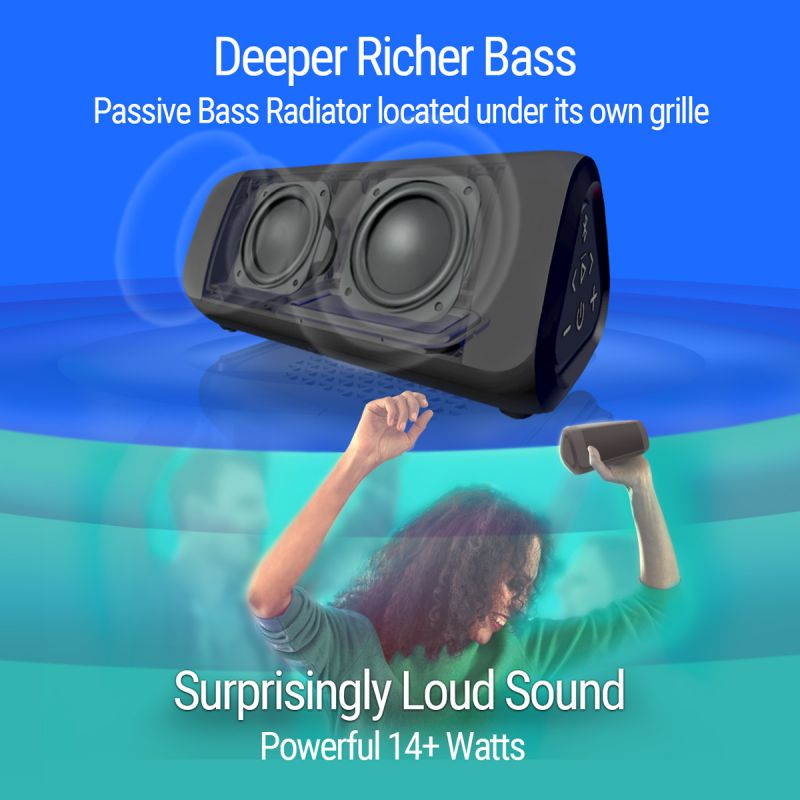 OontZ Angle 3 ULTRA : Portable Bluetooth Speaker - Exceptional Bass and Stereo Sound Plays Loud with 14 Watts, Play to 2 Together with Dual Stereo, 100ft Wireless Range, Splashproof