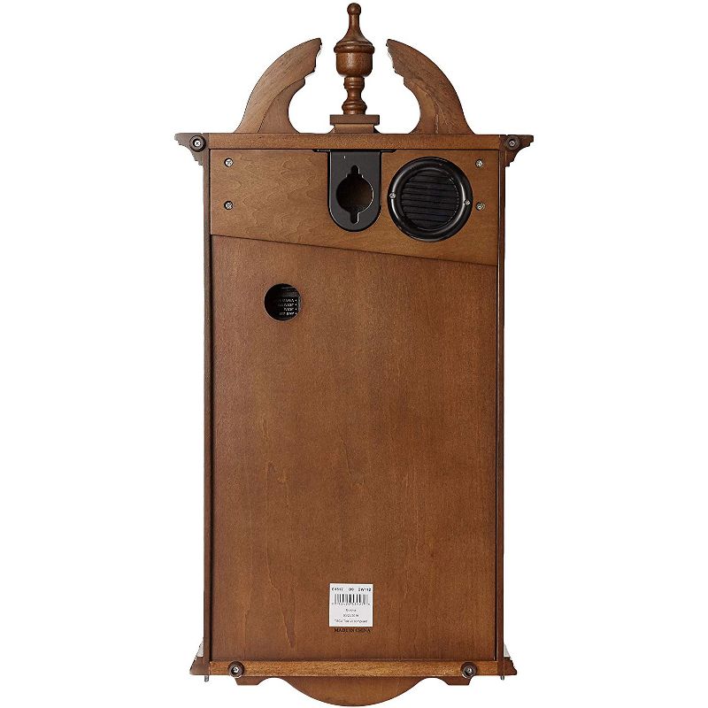 Bulova Clocks C1517 Classic Style Saybrook Striking 3 Melody Option Chiming Cherry Wood Finish Battery Operated Timeless Wall Clock